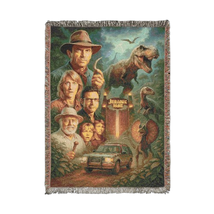 Woven Jurassic Park Blanket